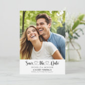 Heart Script Custom Photo Save the Date Invitation (Staand voorkant)