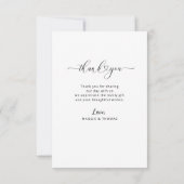 heart script elegant wedding photo thank you bedankkaart (Achterkant)
