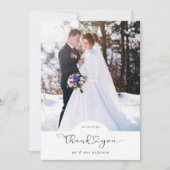 Heart Script Fotobruiloft Bedankkaart (Voorkant)