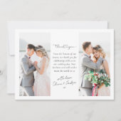 Heart Script Fotobruiloft Bedankkaart (Voorkant)