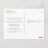 Heart Script Introducing Wedding Elopement Briefkaart (Achterkant)
