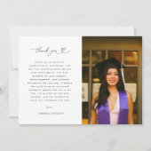 Heart Script Minimalist 2 Afstudeerfeest Bedankkaart (Voorkant)