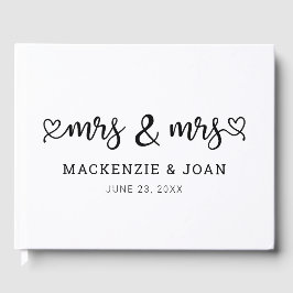 Heart Script Mrs. & Mrs. Lesbian Wedding Gastenboek