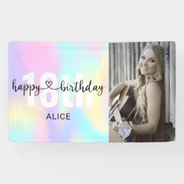 Heart Script Photo Birthday Holographic Spandoek