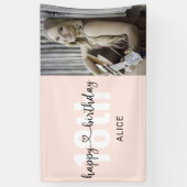 Heart Script Photo Happy Birthday-banner Spandoek (Verticaal)