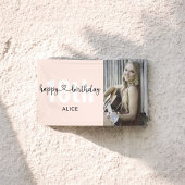 Heart Script Photo Happy Birthday-banner Spandoek