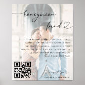 Heart Script Photo Honeymoon Fund Elegant Wedding Poster (Voorkant)