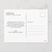 Heart Script Silver Grey Merry Kerstmis 5 Foto Feestdagenkaart (Achterkant)