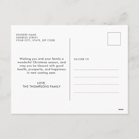 Heart Script Silver Grey Merry Kerstmis 5 Foto Feestdagenkaart (Achterkant)