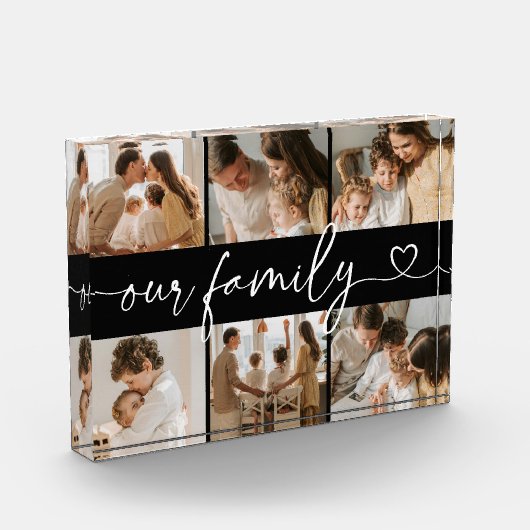 Heart Script Typography Elegant Our Family Fotoblokken (Links)