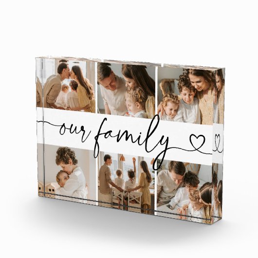 Heart Script Typography Elegant Our Family Fotoblokken (Rechts)