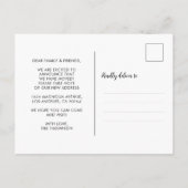 Heart Script We've Moved New Home Photo Moving Aankondigingskaart (Achterkant)