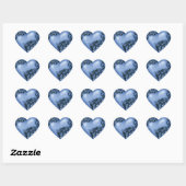 Heart Scroll Blauw w Zwart Hart Sticker (Vel)
