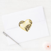 Heart Scroll Bleek Yellow w Black Hart Sticker (Envelop)
