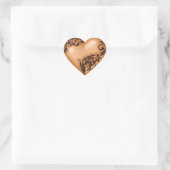 Heart Scroll Copper Oranje met zwart Hart Sticker (Tas)