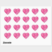 Heart Scroll Hot Pink w White Hart Sticker (Vel)