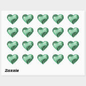 Heart Scroll Jade Green W Zwart Hart Sticker (Vel)