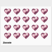 Heart Scroll kasjmier Roos/zwart Hart Sticker (Vel)