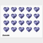 Heart Scroll Lavendel Blauw w Zwart Hart Sticker (Vel)