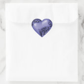 Heart Scroll Lavendel Blauw w Zwart Hart Sticker (Tas)