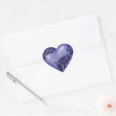 Heart Scroll Lavendel Blauw w Zwart Hart Sticker (Envelop)