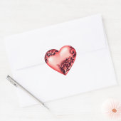 Heart Scroll Light Red w Black Hart Sticker (Envelop)