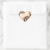 Heart Scroll Peach w Black Hart Sticker (Tas)