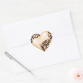 Heart Scroll Peach w Black Hart Sticker (Envelop)