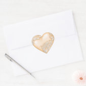 Heart Scroll Peach w White Hart Sticker (Envelop)