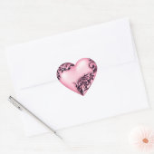 Heart Scroll roze w Black Hart Sticker (Envelop)