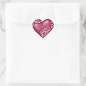 Heart Scroll Sangria w White Hart Sticker (Tas)