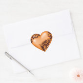 Heart Scroll Sinaasappel w Zwart Hart Sticker (Envelop)