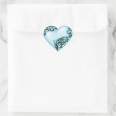 Heart Scroll Sky Blue w Black Hart Sticker (Tas)