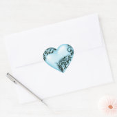 Heart Scroll Sky Blue w Black Hart Sticker (Envelop)