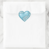 Heart Scroll Turquoise w White Hart Sticker (Tas)
