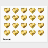 Heart Scroll Yellow w Black Hart Sticker (Vel)