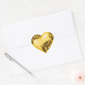 Heart Scroll Yellow w Black Hart Sticker (Envelop)
