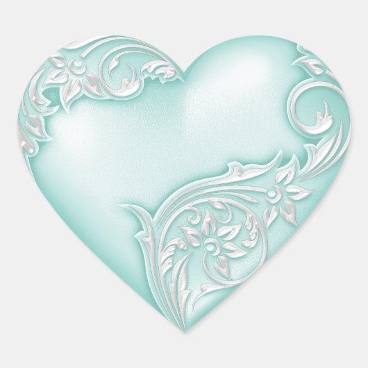 Heart Scroll Zee w Wit Hart Sticker (Voorkant)