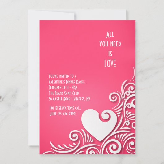 Heart Sculpture Valentijnsdag Invitations Kaart (Voorkant)