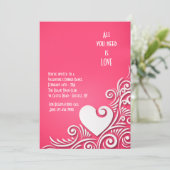 Heart Sculpture Valentijnsdag Invitations Kaart (Staand voorkant)