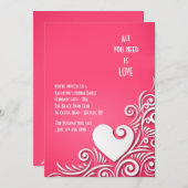 Heart Sculpture Valentijnsdag Invitations Kaart (Voorkant / Achterkant)