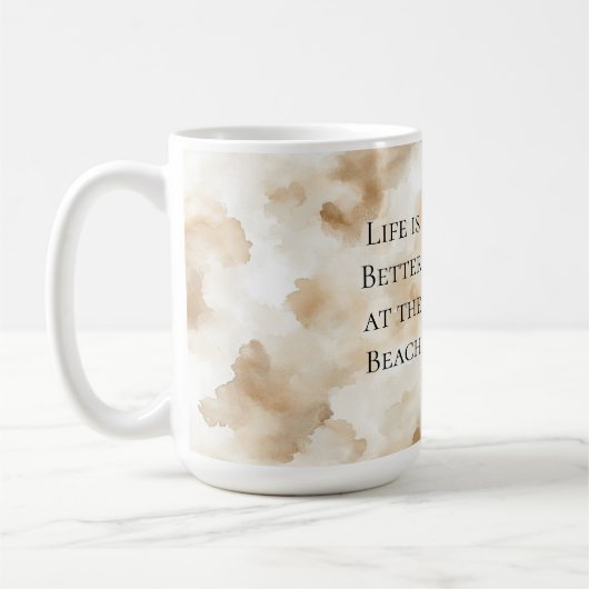 Heart Sea Shells Sand Koffiemok (Links)