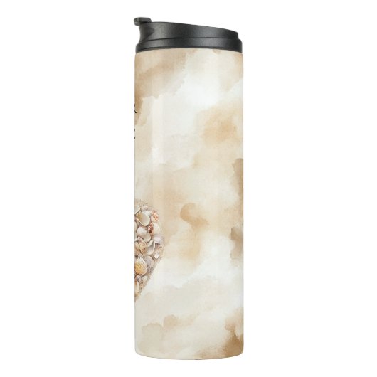 Heart Sea Shells Sand Thermosbeker (Geroteerd rechts)