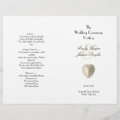 Heart Seashell Beach Wedding Ceremony Program (Voorkant)