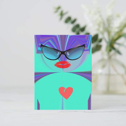 Heart Selfie Briefkaart (Staand voorkant)