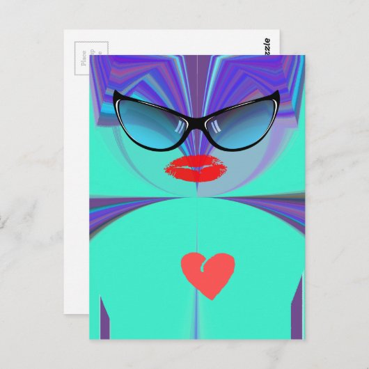 Heart Selfie Briefkaart (Voorkant / Achterkant)