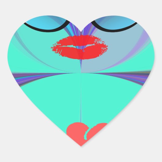 Heart Selfie Hart Sticker (Voorkant)