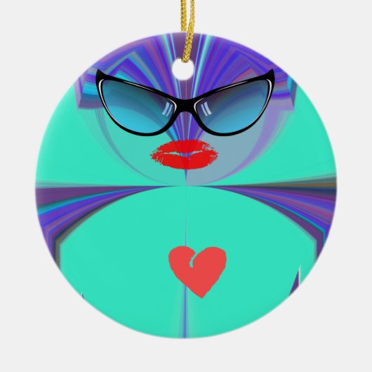 Heart Selfie Keramisch Ornament (Voorkant)