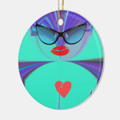 Heart Selfie Keramisch Ornament (Links)