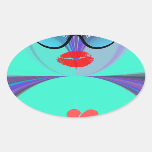 Heart Selfie Ovale Sticker